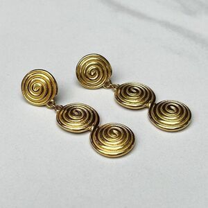 New! “Aphrodite” Swirl Gold Drop Earrings